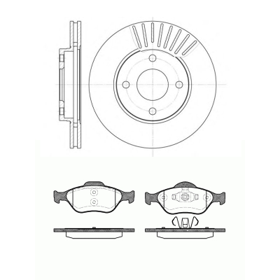 Комплект передних тормозных дисков и колодок Ford Fusion (JU)